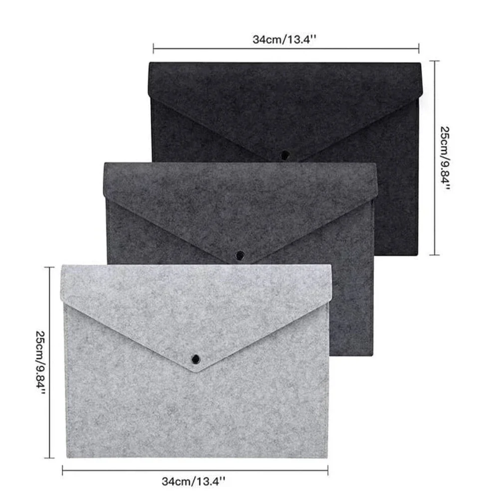 Felt File Folder, Purple Document Organizer, Button Closure (2-Piece Pack)